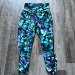 Purple and Green floral Leggings